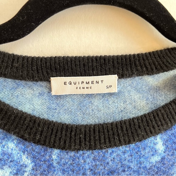 Equipment blue cashmere print crewneck sweater - Picture 4 of 13